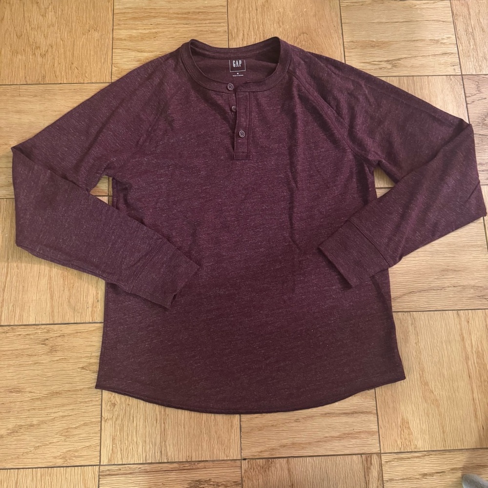 GAP Burgandy Henley Shirt